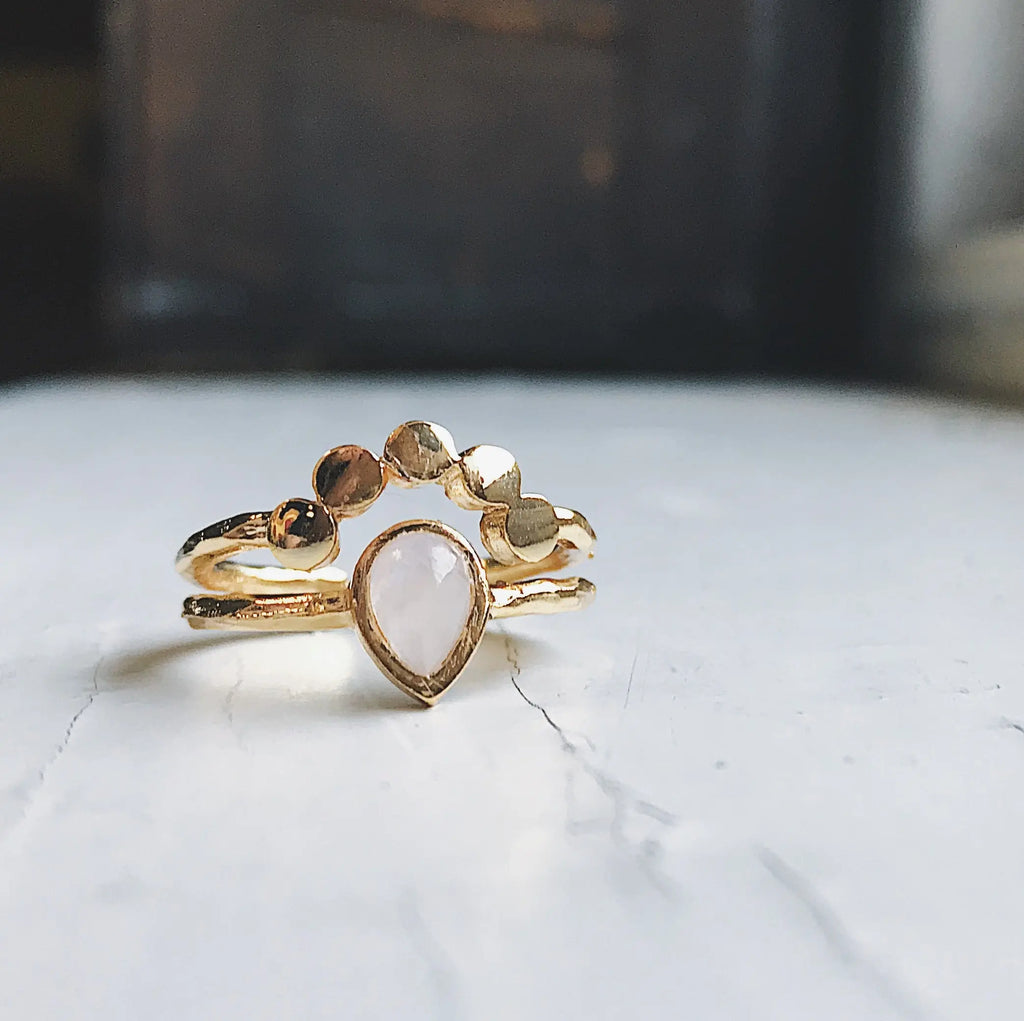 Moondrop Moonstone Ring - USM0332 DC-Yugen Handmade
