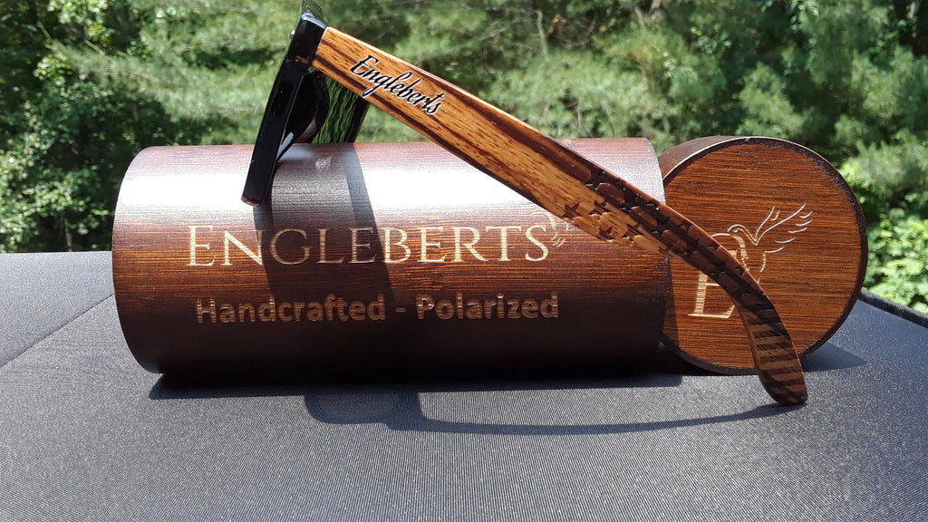 Zebrawood Sunglasses, Stars and Bars, Polarized - USMOD0110 Purple Ariadne