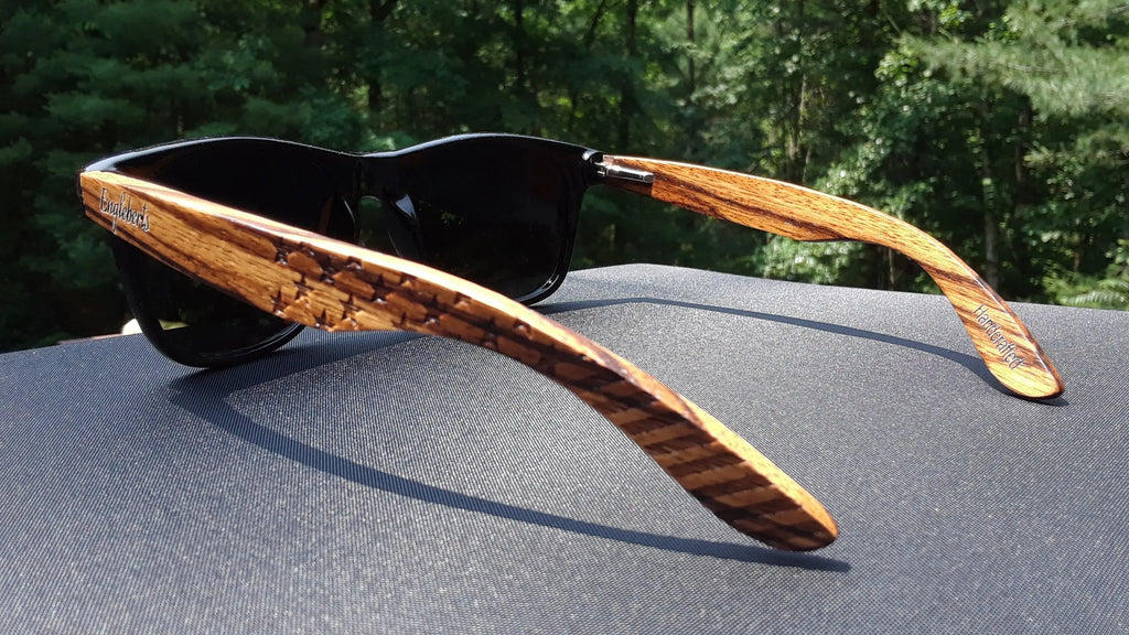 Zebrawood Sunglasses, Stars and Bars, Polarized - USMOD0110 Purple Ariadne