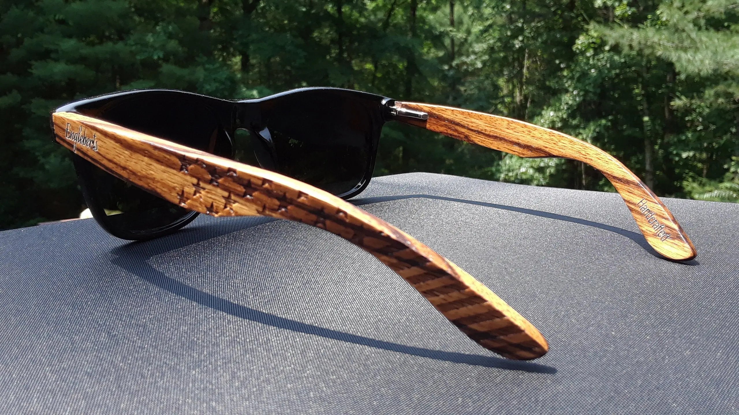 Zebrawood Sunglasses, Stars and Bars, Polarized - USMOD0110 Purple Ariadne