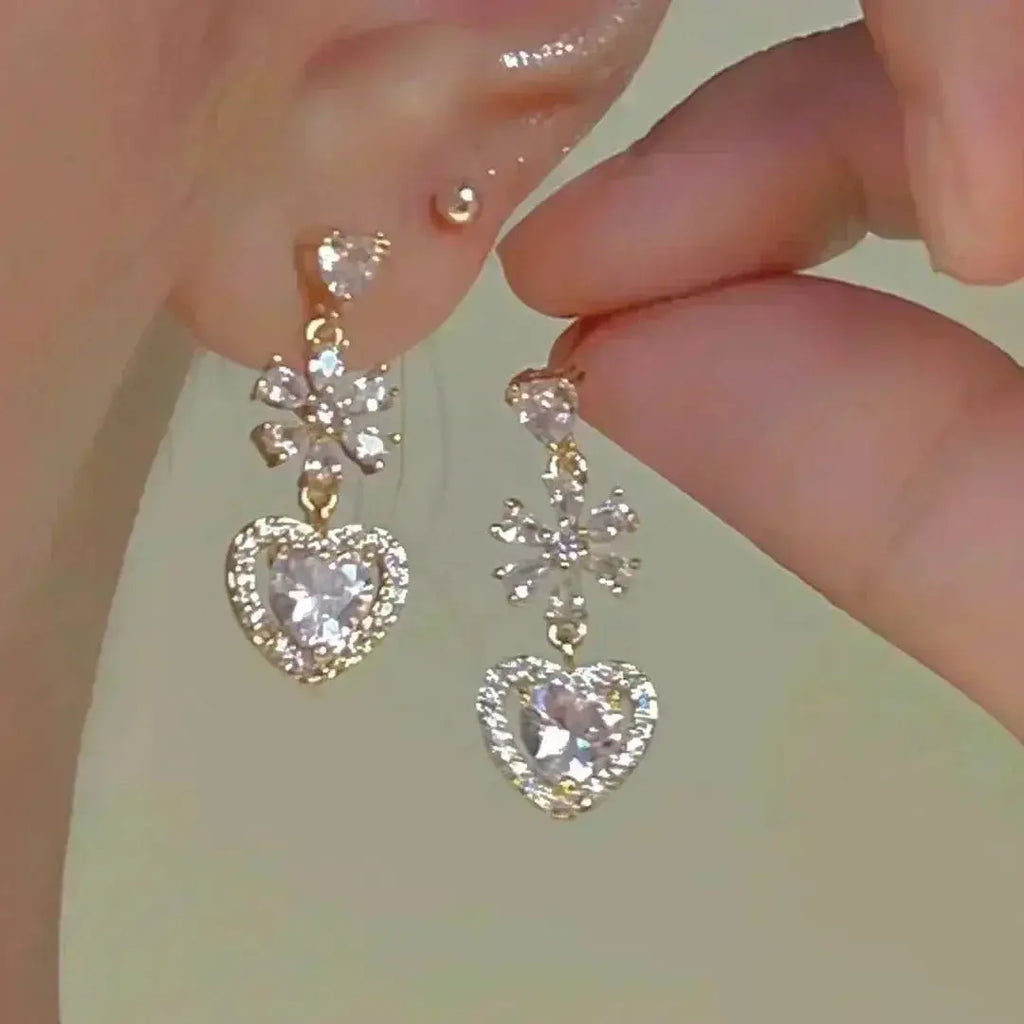 Green Crystal Golden Leaves Earrings for Women - USM003 US-GiftStore-4U