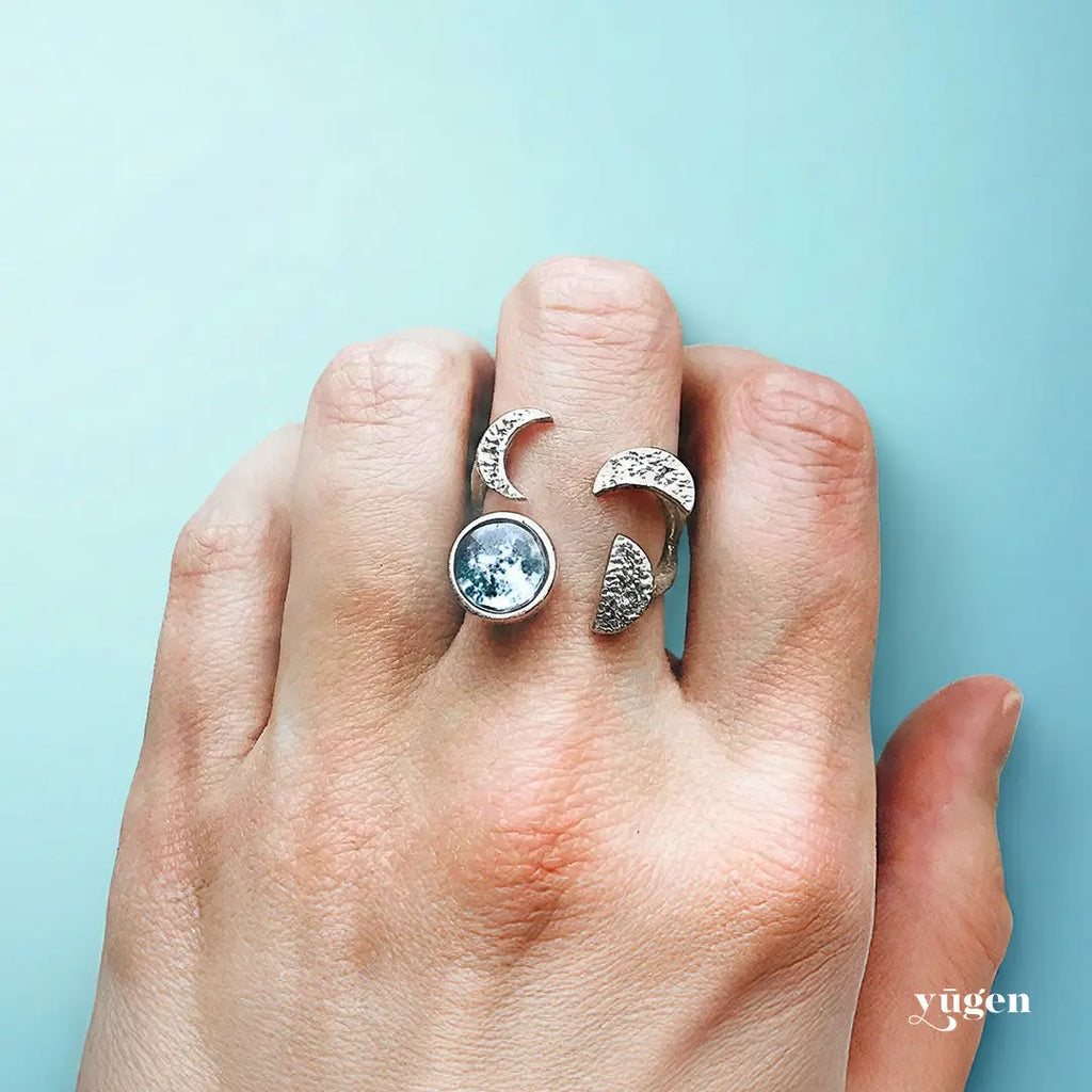 Moon Phase Sculpture Ring - USMJ0333 DC-Yugen Handmade