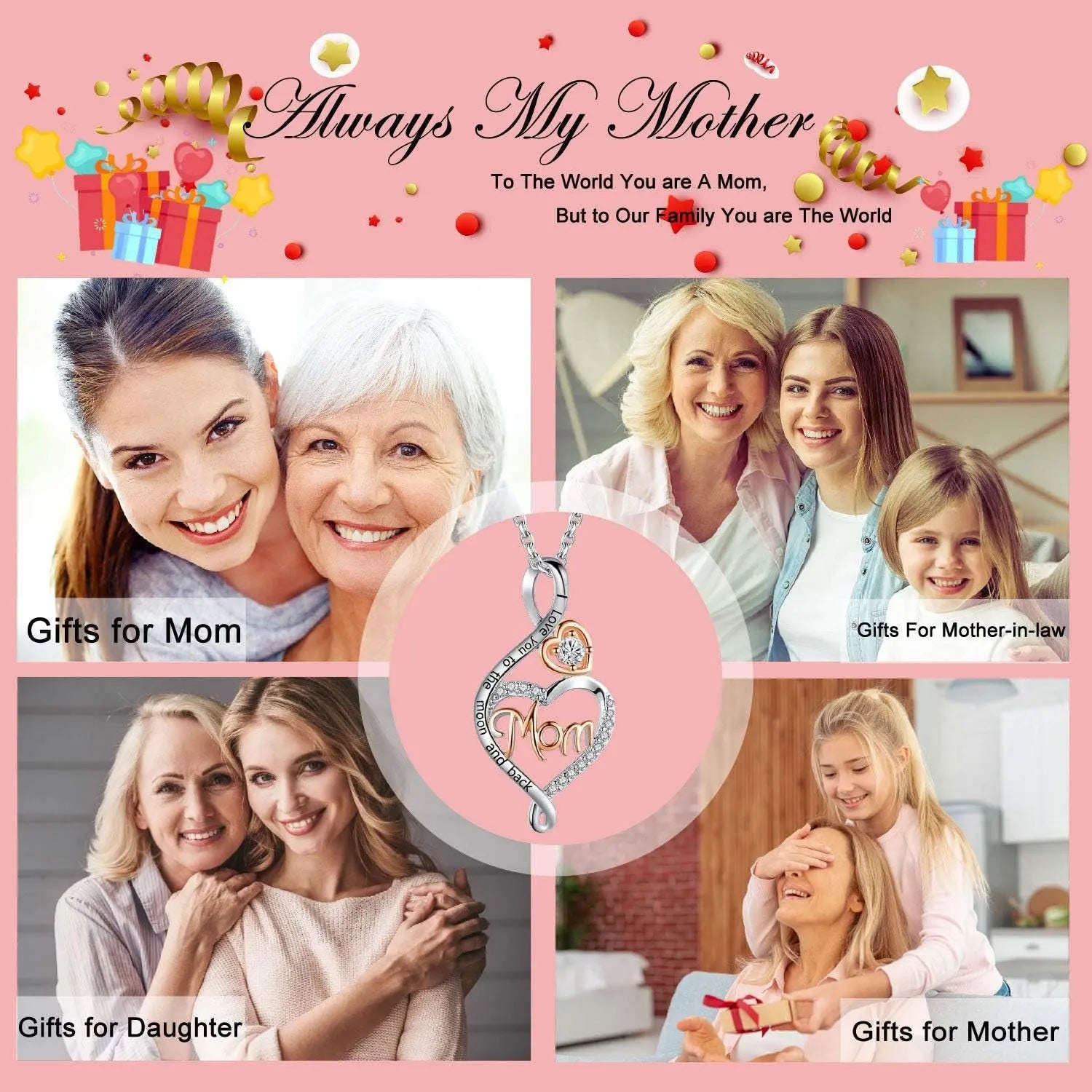 Gifts for Women, Sterling Silver Mom Nana Grandma Necklace for Women, Birthday Mothers Day Jewelry Gifts for Mom Grandma Wife from Daughter Son