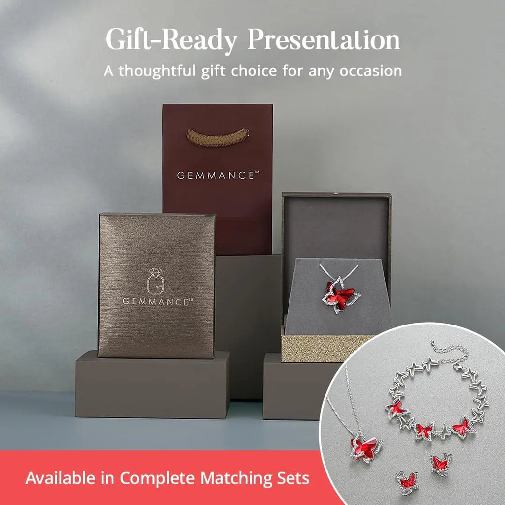 Gift Butterfly Birthstone Crystal Necklace, Silver Tone with 18â€+2â€ Chain, Necklace for Motherâ€™S Day Anniversary Birthday Gifts for Women and Daughter