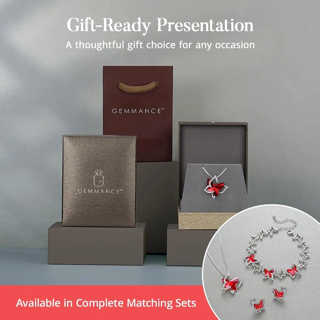Gift Butterfly Birthstone Crystal Necklace, Silver Tone with 18â€+2â€ Chain, Necklace for Motherâ€™S Day Anniversary Birthday Gifts for Women and Daughter