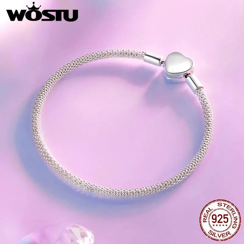 Silver Vintage Rose Flower Love Heart Bangle Bracelet - USM008 US-GiftStore-4U