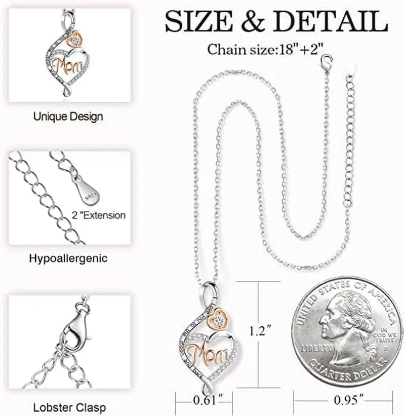 Gifts for Women, Sterling Silver Mom Nana Grandma Necklace for Women, Birthday Mothers Day Jewelry Gifts for Mom Grandma Wife from Daughter Son