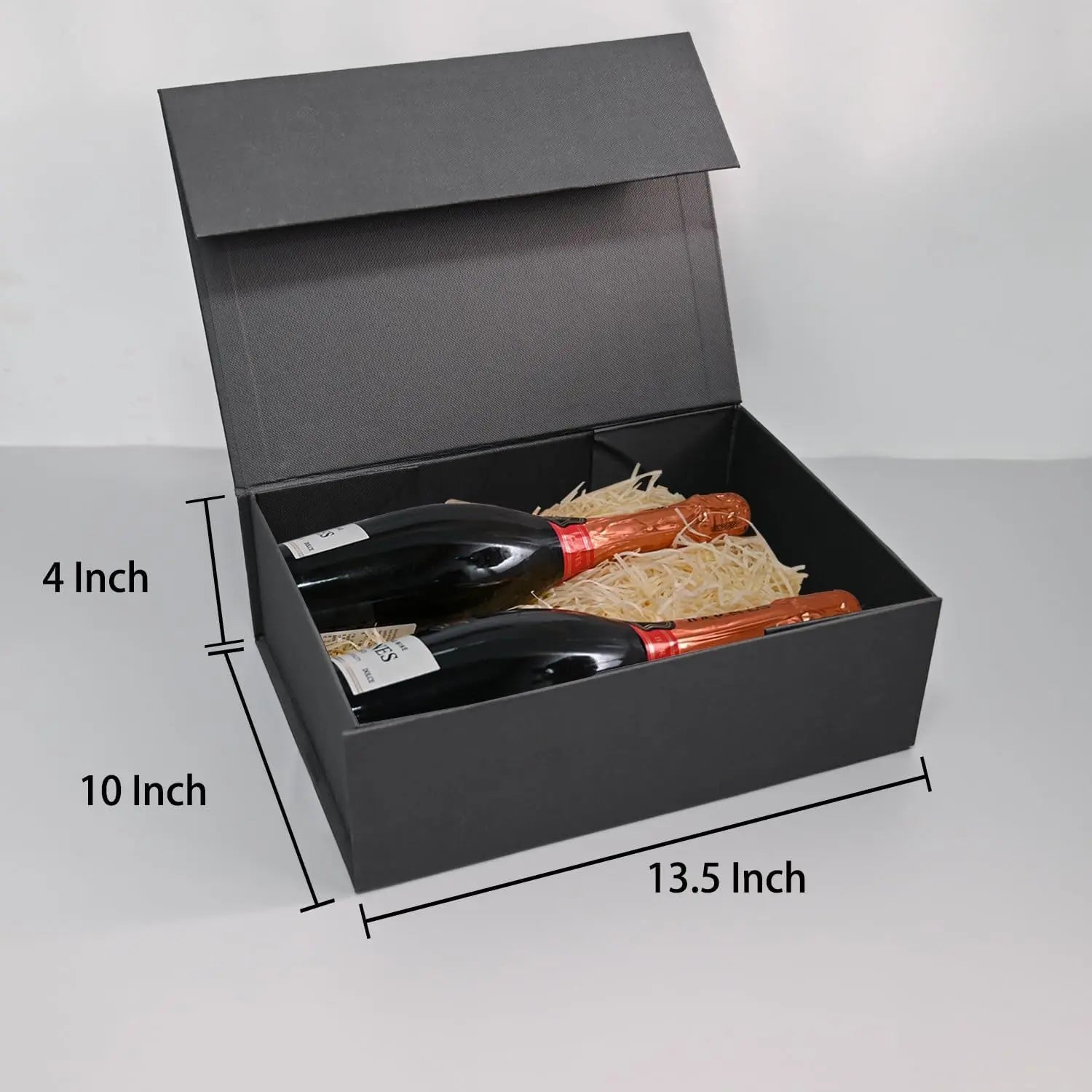 Gift Box 13.5''X10''X4'' Large Black Gifts Boxes with Magnetic Lids Luxury Gift Box for Groomsman Proposal Gifts Contains Card, Ribbon, Filler Birthday