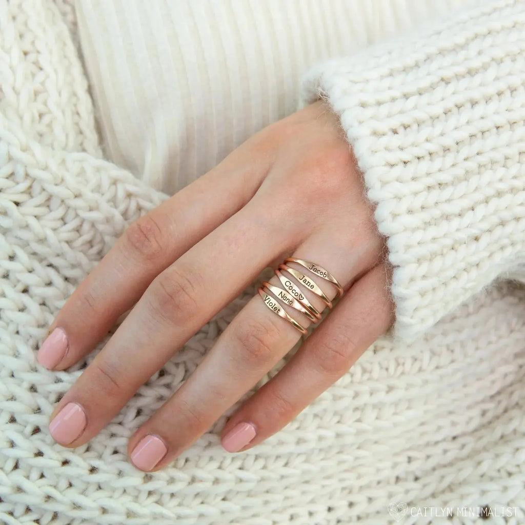 Tiny Name Ring - Minimalist Ring - delicate ring - USMJ0328 DC-Maiden-Art