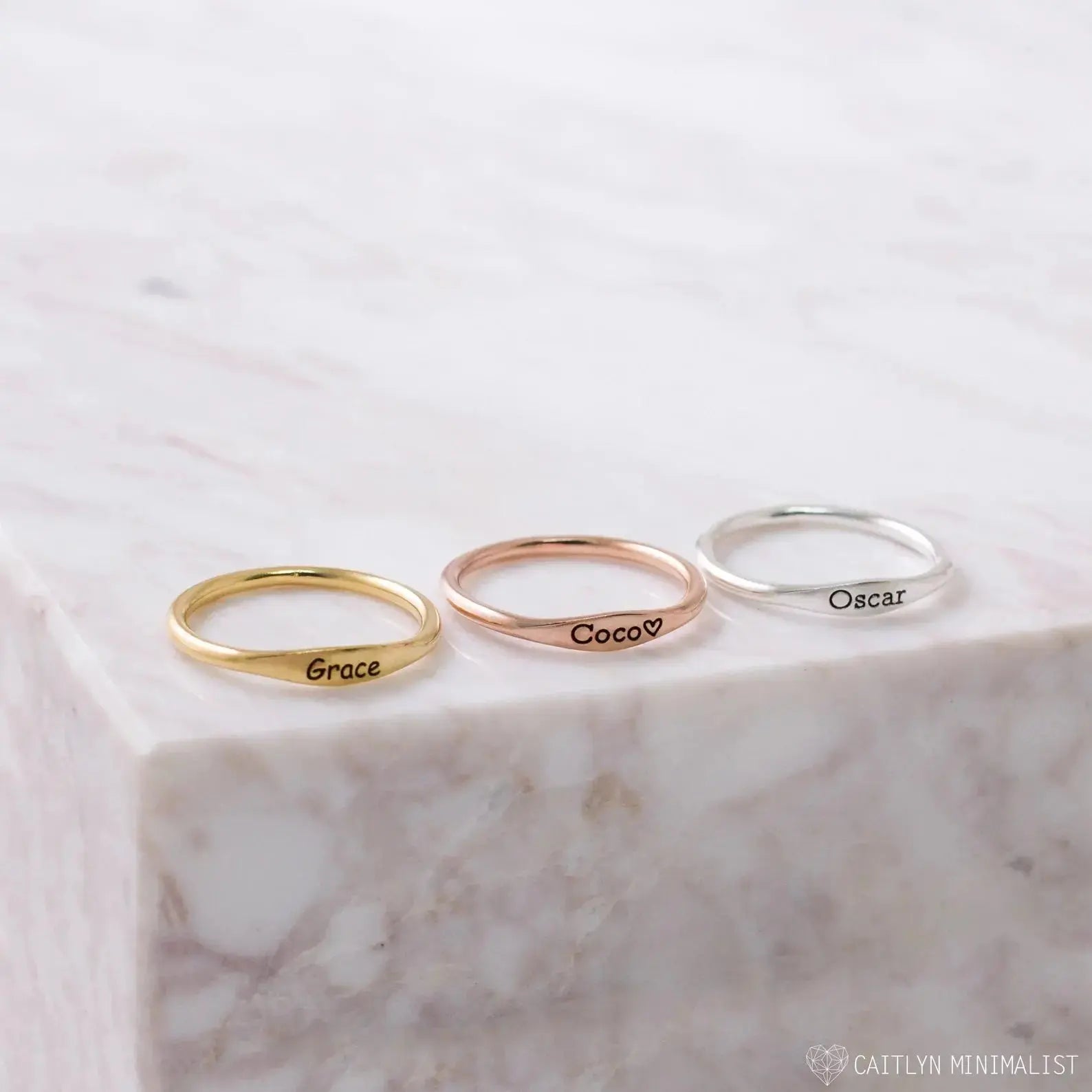 Tiny Name Ring - Minimalist Ring - delicate ring - USMJ0328 DC-Maiden-Art