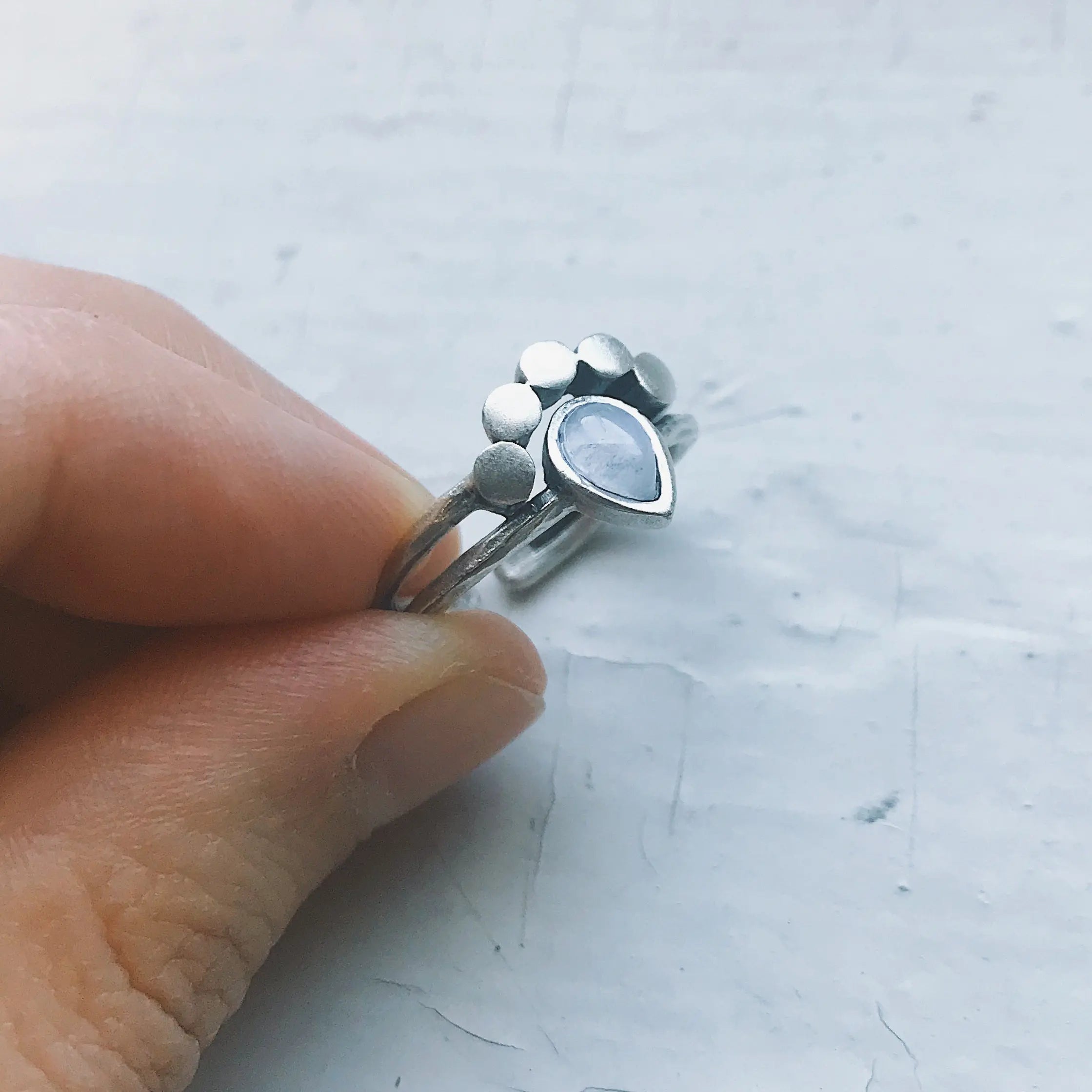 Moondrop Moonstone Ring - USM0332 DC-Yugen Handmade