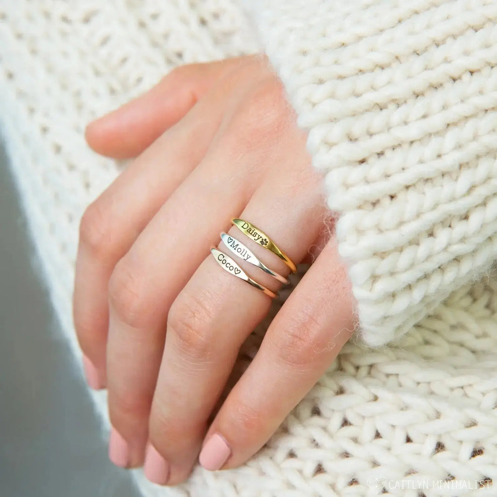 Tiny Name Ring - Minimalist Ring - delicate ring - USMJ0328 DC-Maiden-Art