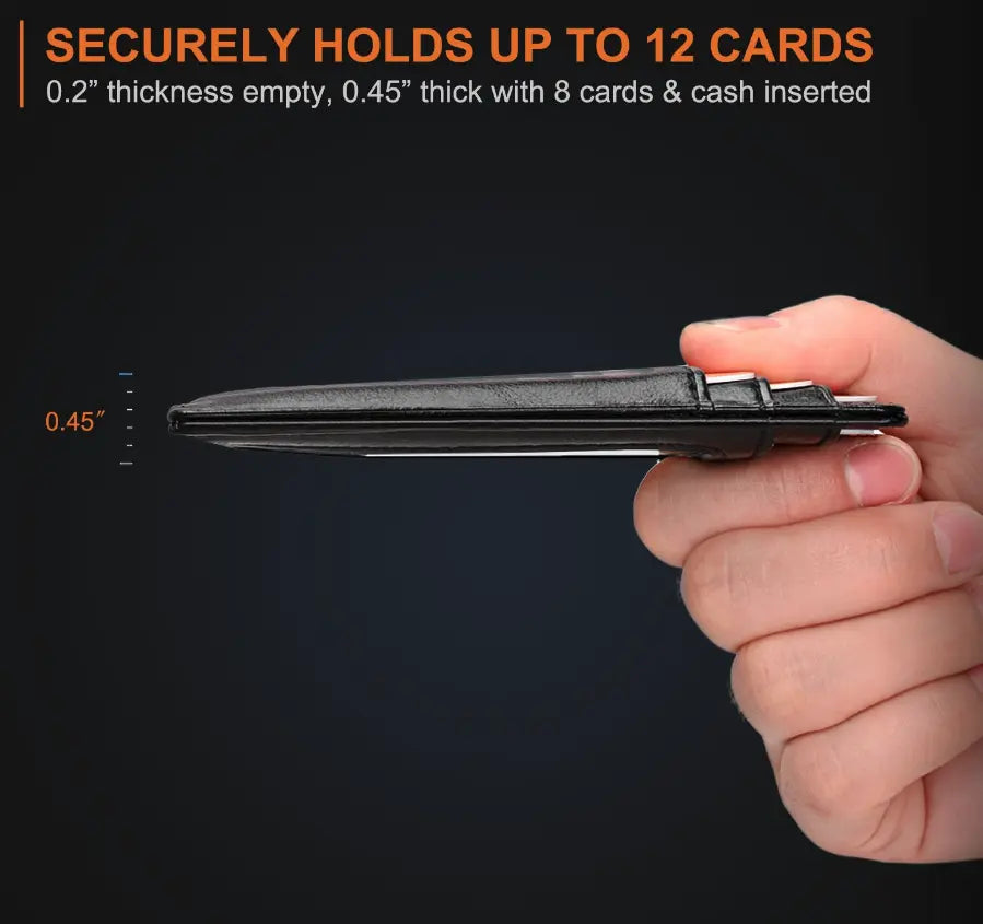 Men's Leather Wallet Credit Card Holder RFID Blocking Pocket ID - USMGW069 Puce Gaia