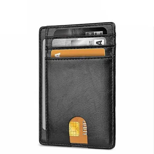 Men's Leather Wallet Credit Card Holder RFID Blocking Pocket ID - USMGW069 Puce Gaia