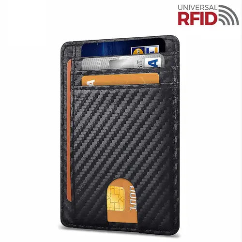 Men's Leather Wallet Credit Card Holder RFID Blocking Pocket ID - USMGW069 Puce Gaia