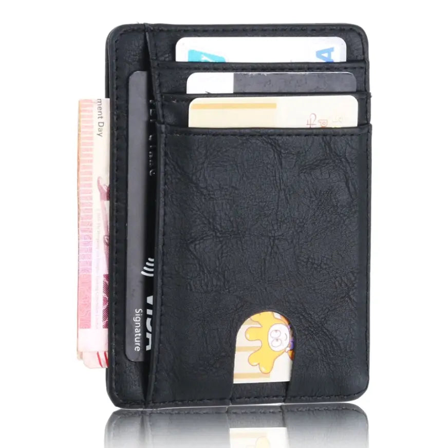 Men's Leather Wallet Credit Card Holder RFID Blocking Pocket ID - USMGW069 Puce Gaia