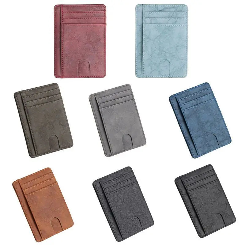 Men's Leather Wallet Credit Card Holder RFID Blocking Pocket ID - USMGW069 Puce Gaia
