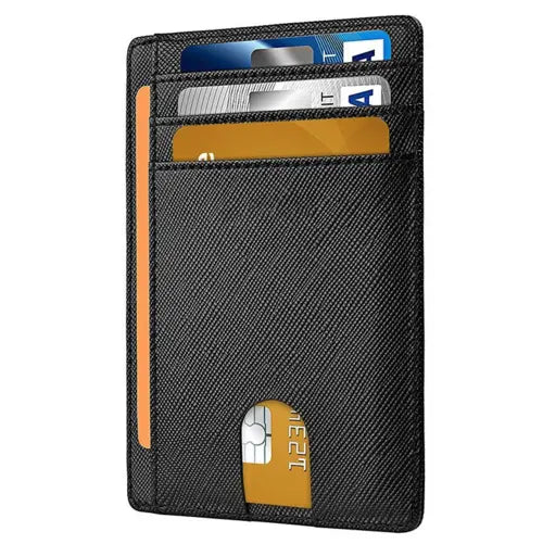 Men's Leather Wallet Credit Card Holder RFID Blocking Pocket ID - USMGW069 Puce Gaia