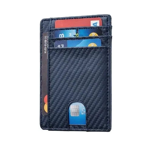 Men's Leather Wallet Credit Card Holder RFID Blocking Pocket ID - USMGW069 Puce Gaia