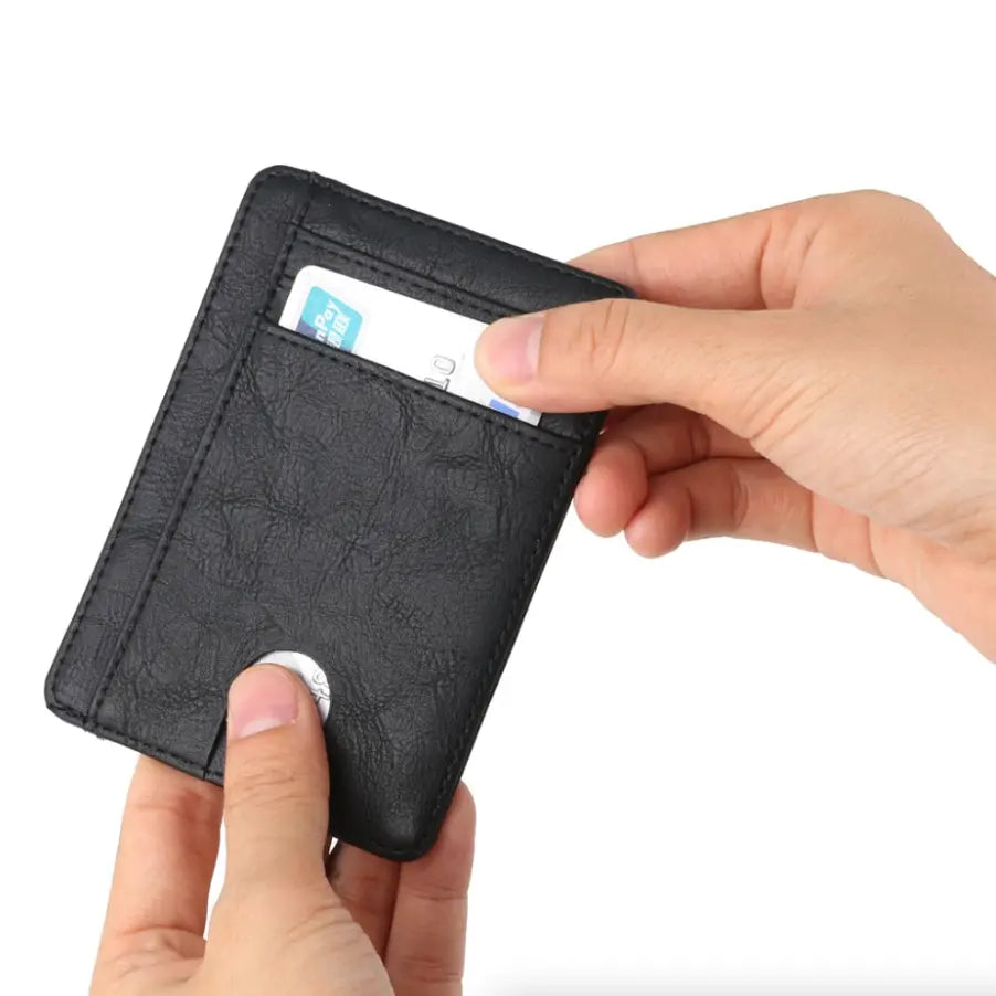 Men's Leather Wallet Credit Card Holder RFID Blocking Pocket ID - USMGW069 Puce Gaia