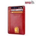 Men's Leather Wallet Credit Card Holder RFID Blocking Pocket ID - USMGW069 Puce Gaia