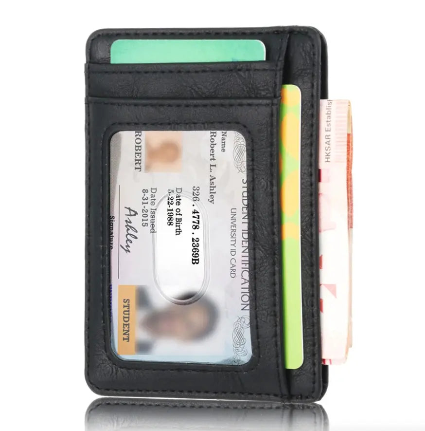 Men's Leather Wallet Credit Card Holder RFID Blocking Pocket ID - USMGW069 Puce Gaia