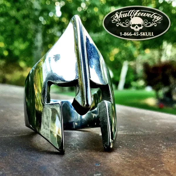 Spartan Mask - Stainless Steel Ring (#614) - USMJ0330 DC-SkullJewelry.com