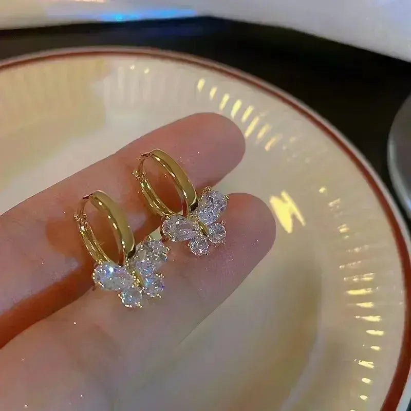 Green Crystal Golden Leaves Earrings for Women - USM003 US-GiftStore-4U