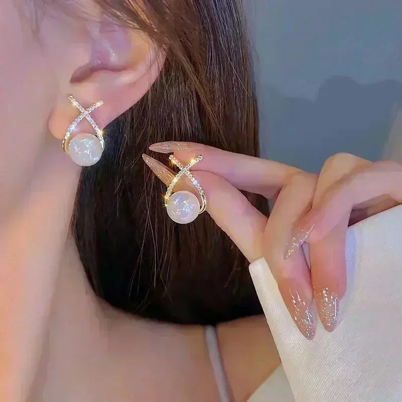 Green Crystal Golden Leaves Earrings for Women - USM003 US-GiftStore-4U