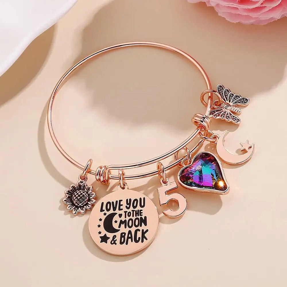 Birthday Gifts for Women Girls Bracelet, Birthday Charm Bracelets 10Th 20Th 30Th 40Th 50Th 60Th 70Th 80Th 90Th Birthday Gift for Daughter, Sister, Friend, Teen Girls, Mom, Grandma