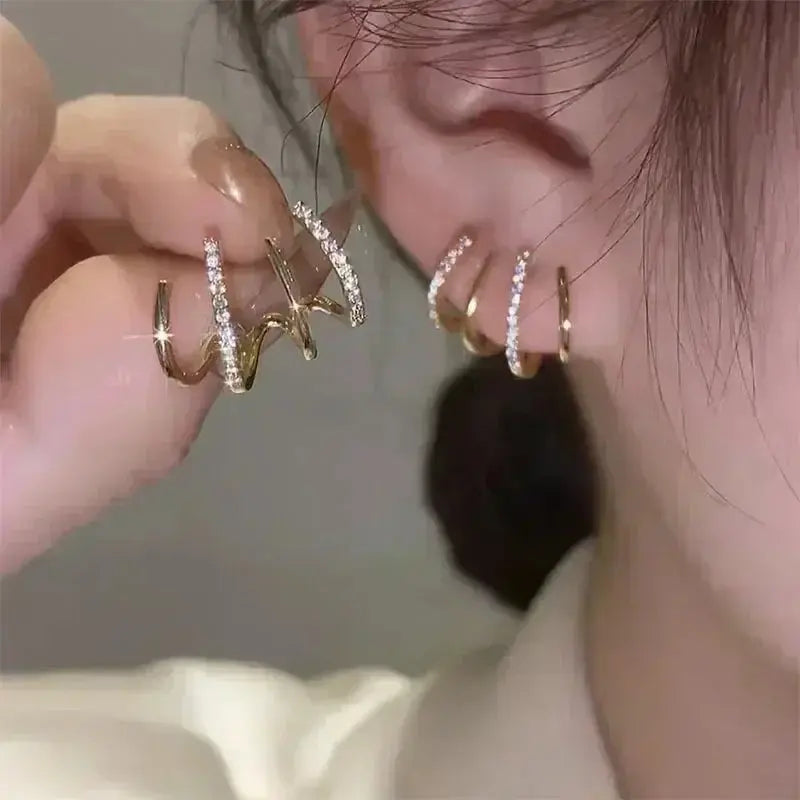 Green Crystal Golden Leaves Earrings for Women - USM003 US-GiftStore-4U