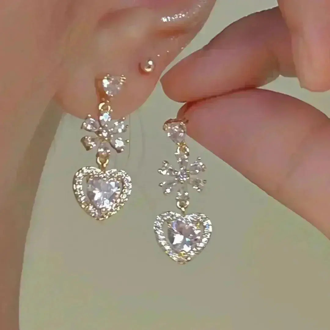 Green Crystal Golden Leaves Earrings for Women - USM003 US-GiftStore-4U