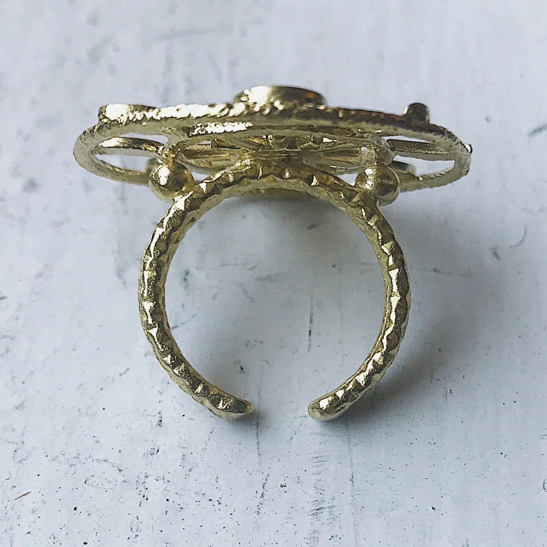 Large Moon Phase Statement Cocktail Ring - USMJ0335 DC-Yugen Handmade