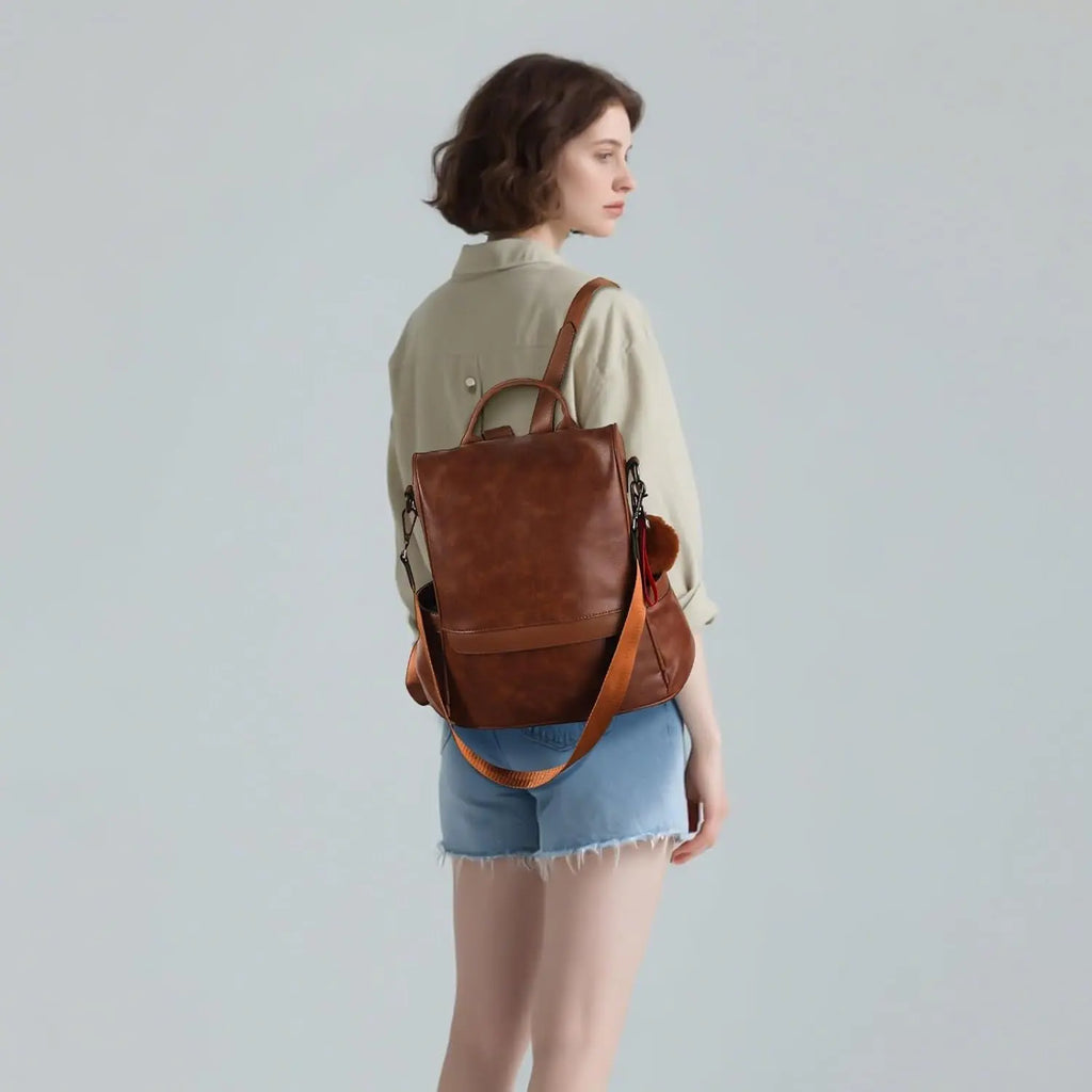 Women Backpack Purse PU Leather Anti-Theft Casual Shoulder Bag Fashion Ladies Satchel Bags