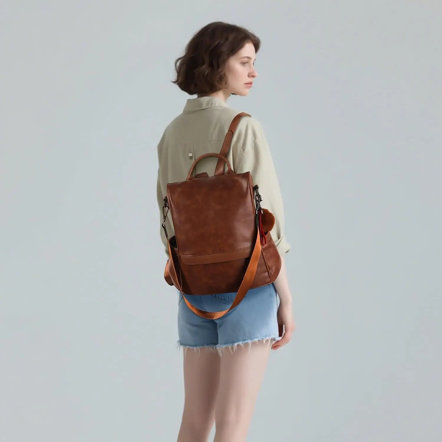 Women Backpack Purse PU Leather Anti-Theft Casual Shoulder Bag Fashion Ladies Satchel Bags