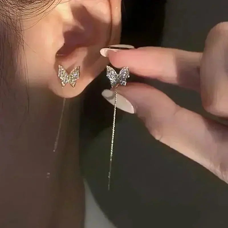 Green Crystal Golden Leaves Earrings for Women - USM003 US-GiftStore-4U