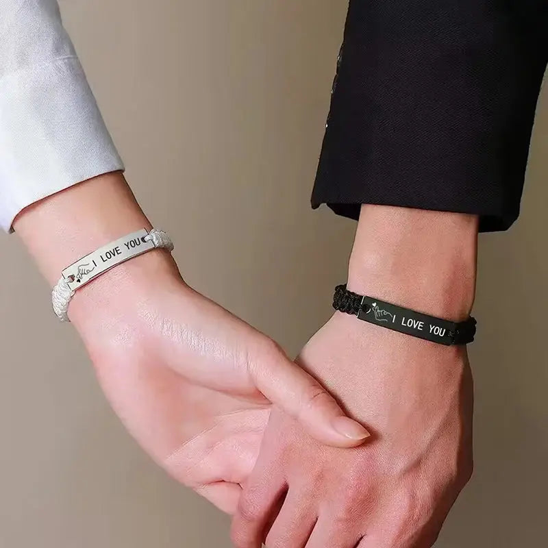 Finger Heart Couple Bracelets Set- USM001 US-GiftStore-4U