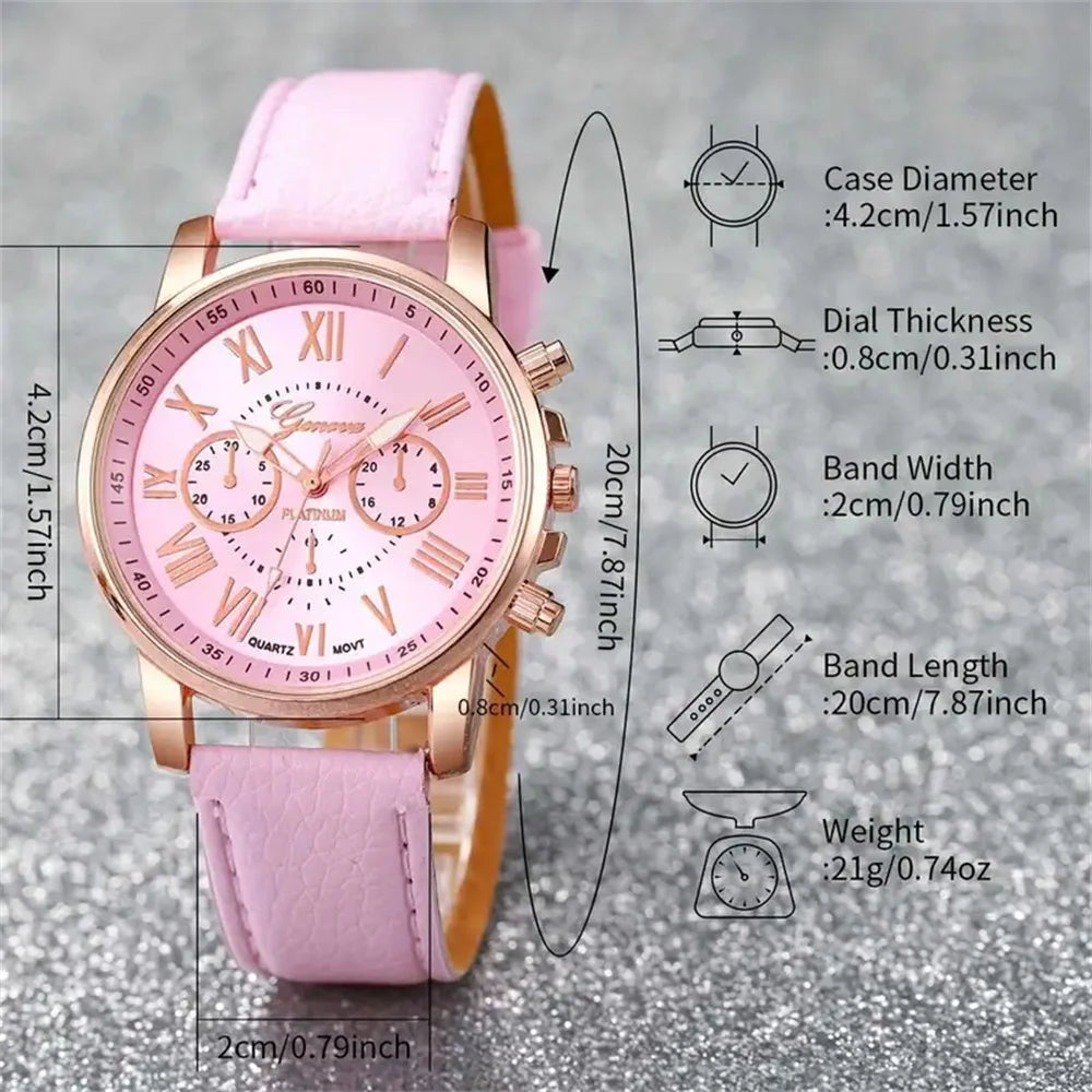 6PCS/Set Fashion Women's Quartz Watch - USMW0297