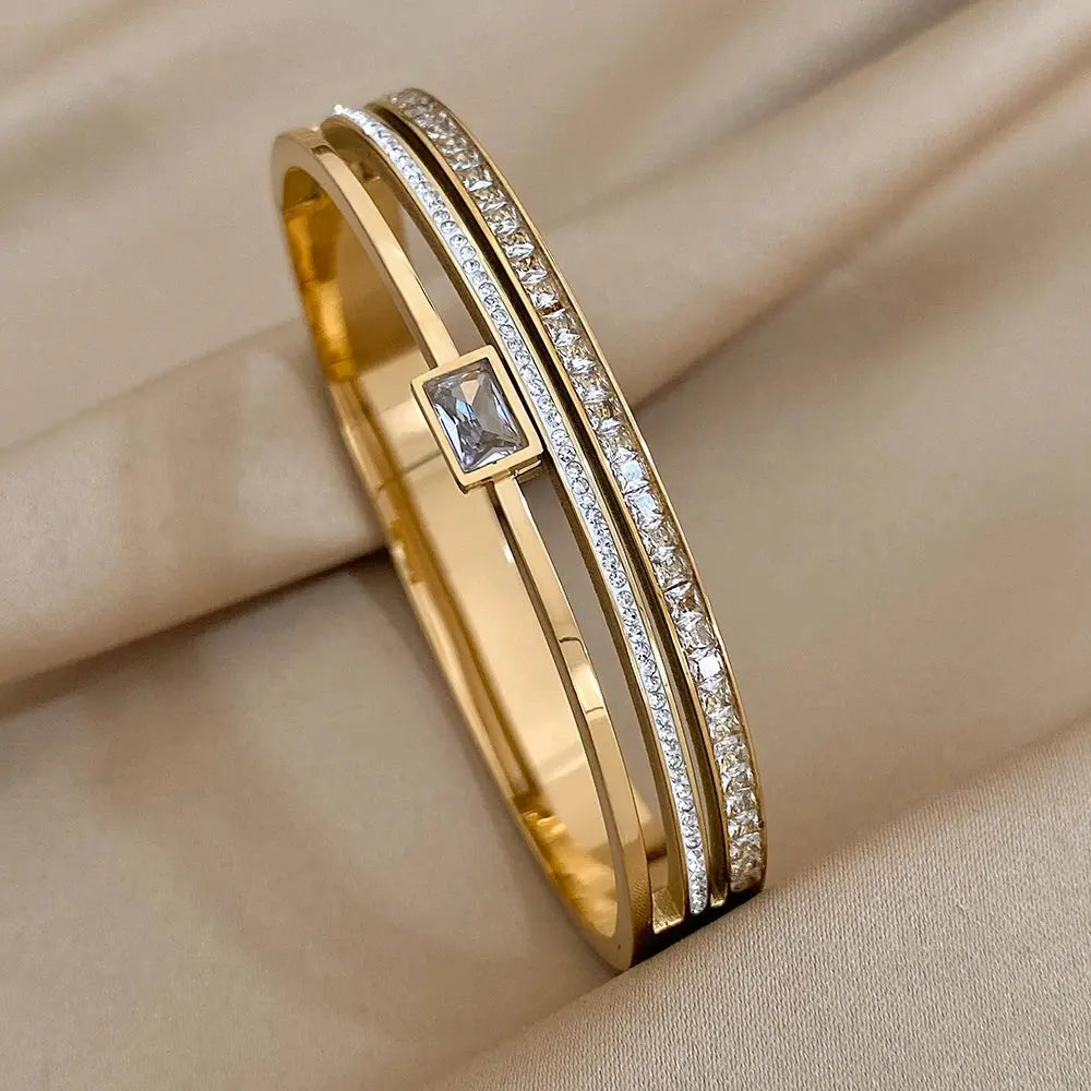 Cuff Bracelet for Women Men's Gold Silver Color - USMP0218 AliExpress-Dropship