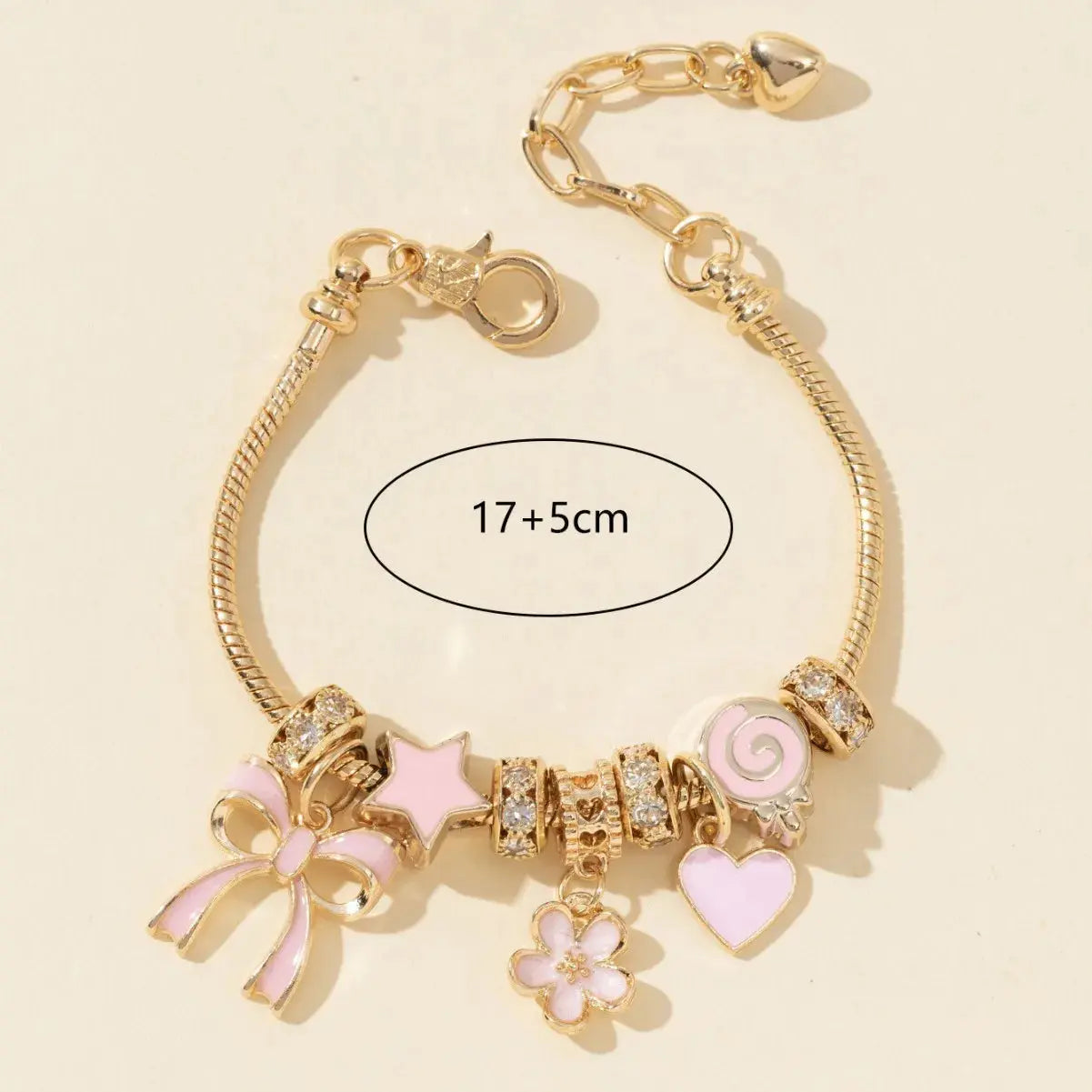 Color Rhinestone Butterfly Heart Lollipop Beads Bracelets - USMJ0229 AliExpress-Dropship