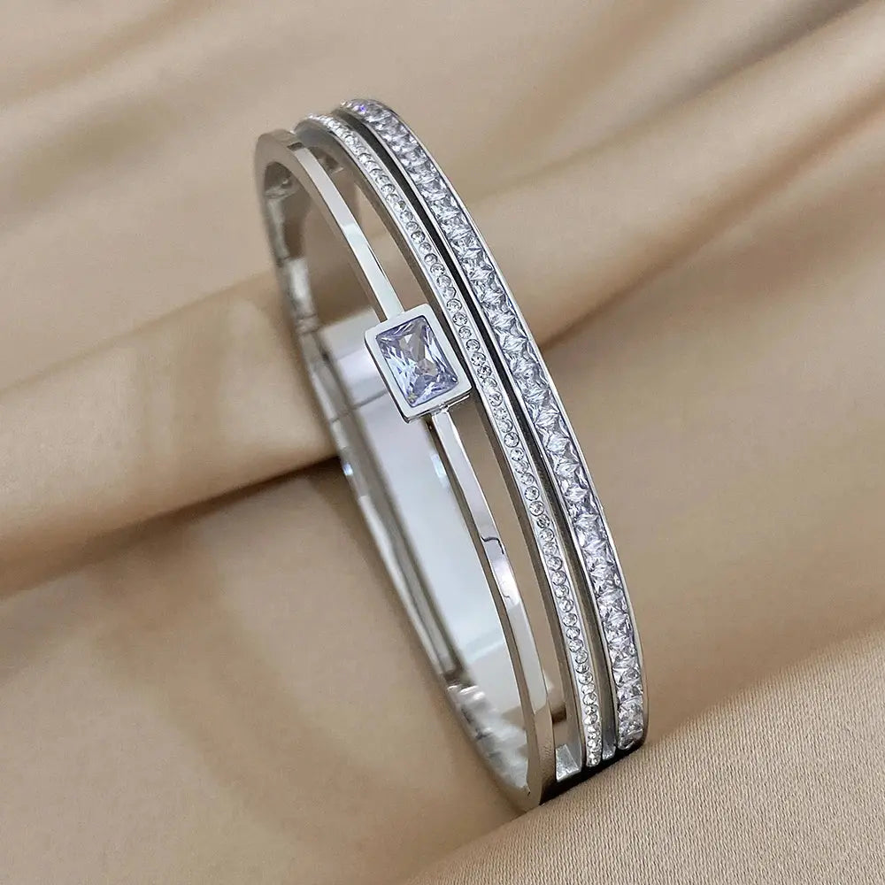 Cuff Bracelet for Women Men's Gold Silver Color - USMP0218 AliExpress-Dropship
