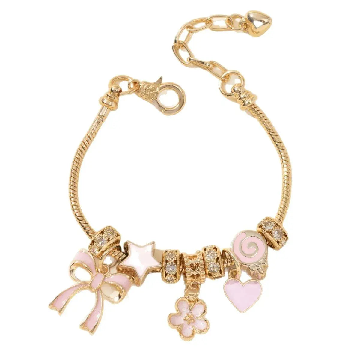 Color Rhinestone Butterfly Heart Lollipop Beads Bracelets - USMJ0229 AliExpress-Dropship