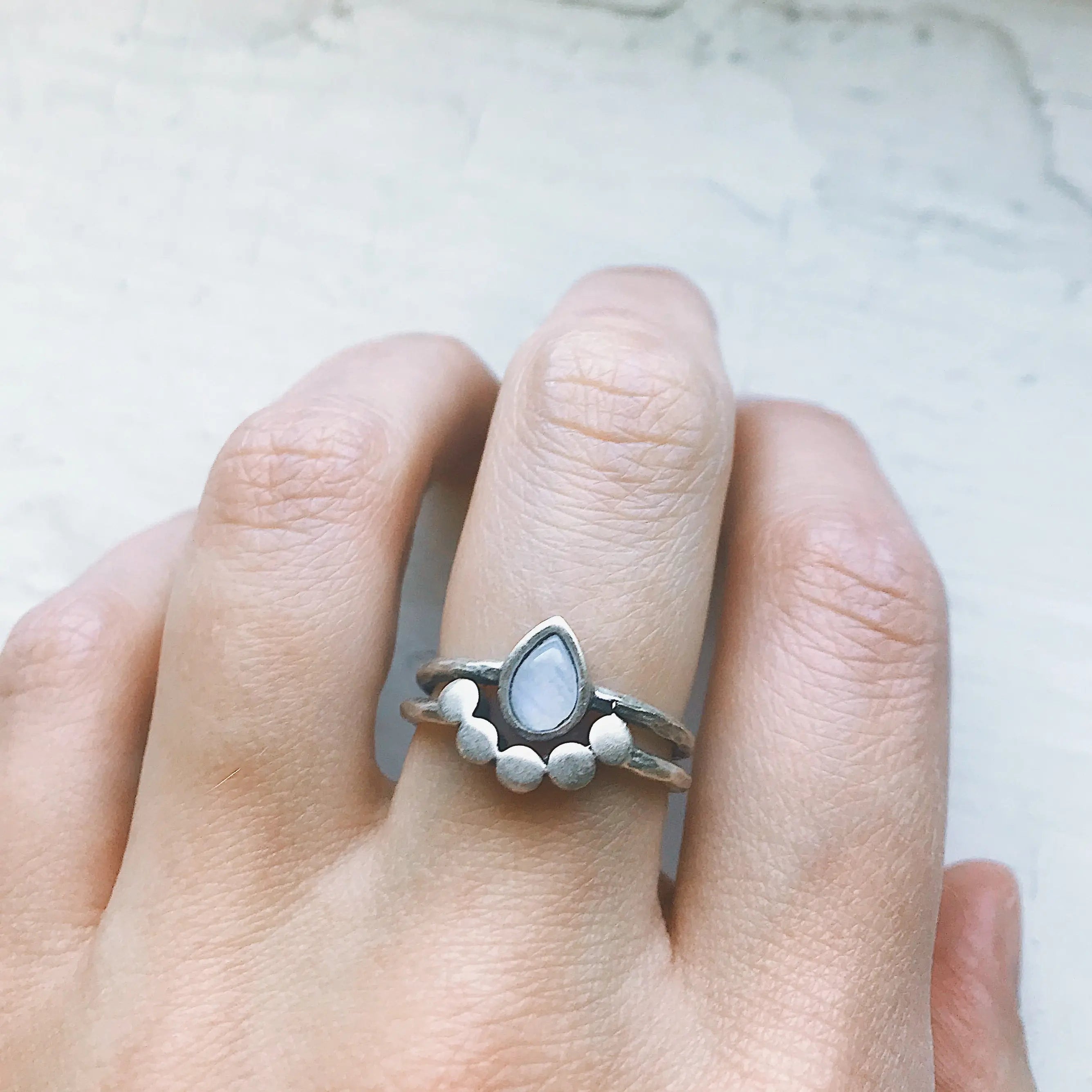 Moondrop Moonstone Ring - USM0332 DC-Yugen Handmade