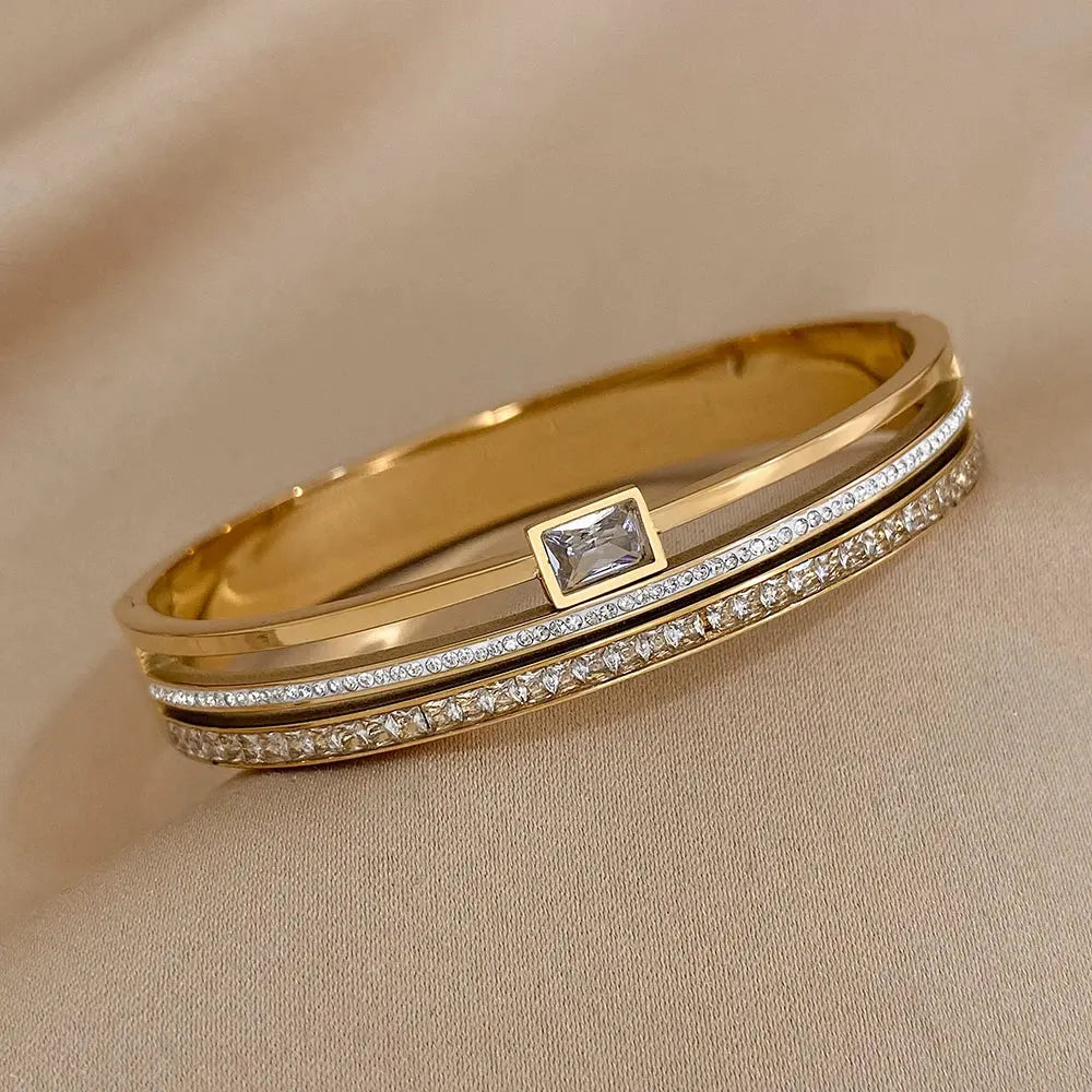 Cuff Bracelet for Women Men's Gold Silver Color - USMP0218 AliExpress-Dropship