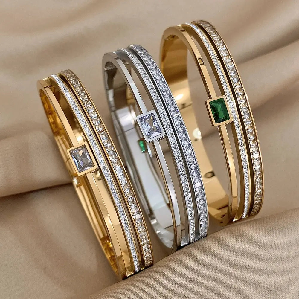 Cuff Bracelet for Women Men's Gold Silver Color - USMP0218 AliExpress-Dropship