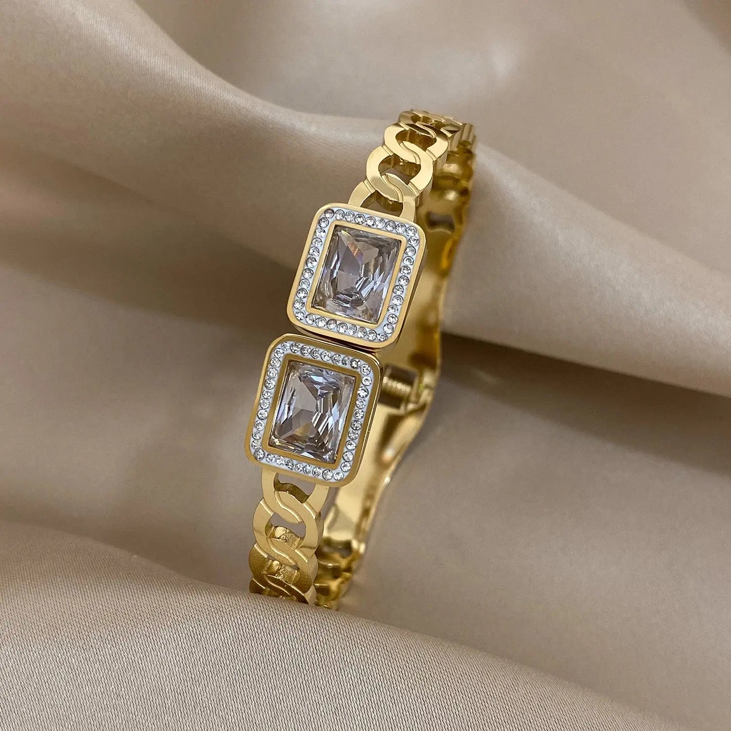 Cuff Bracelet for Women Men's Gold Silver Color - USMP0218 AliExpress-Dropship