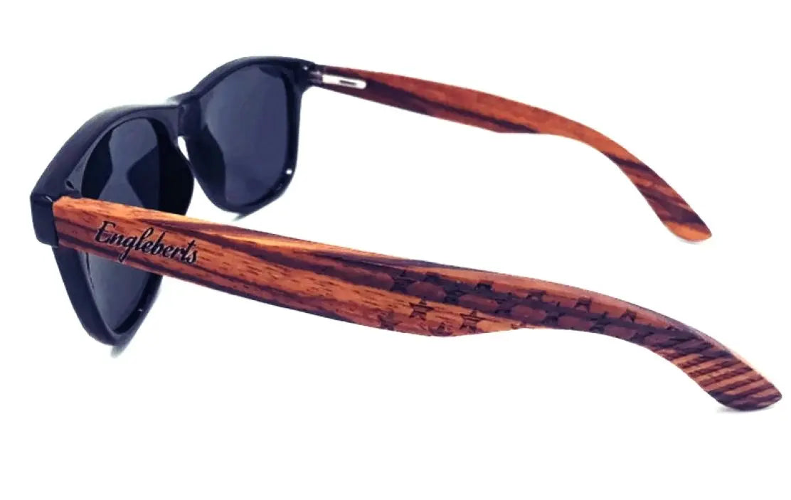 Zebrawood Sunglasses, Stars and Bars, Polarized - USMOD0110 Purple Ariadne