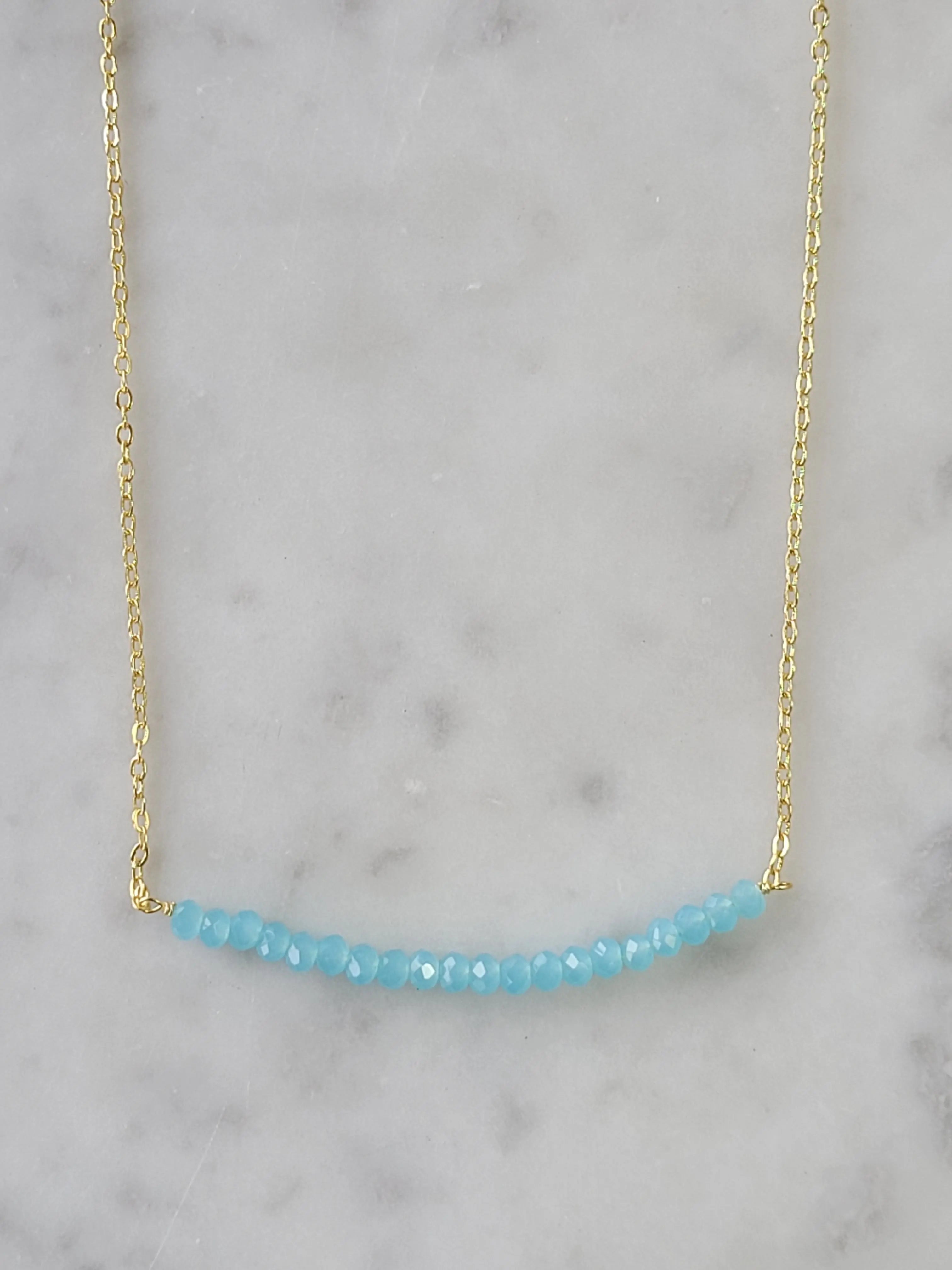 Michelle Bar Necklace in Chalcedony - USMJ0337 DC-A Blonde and Her Bag