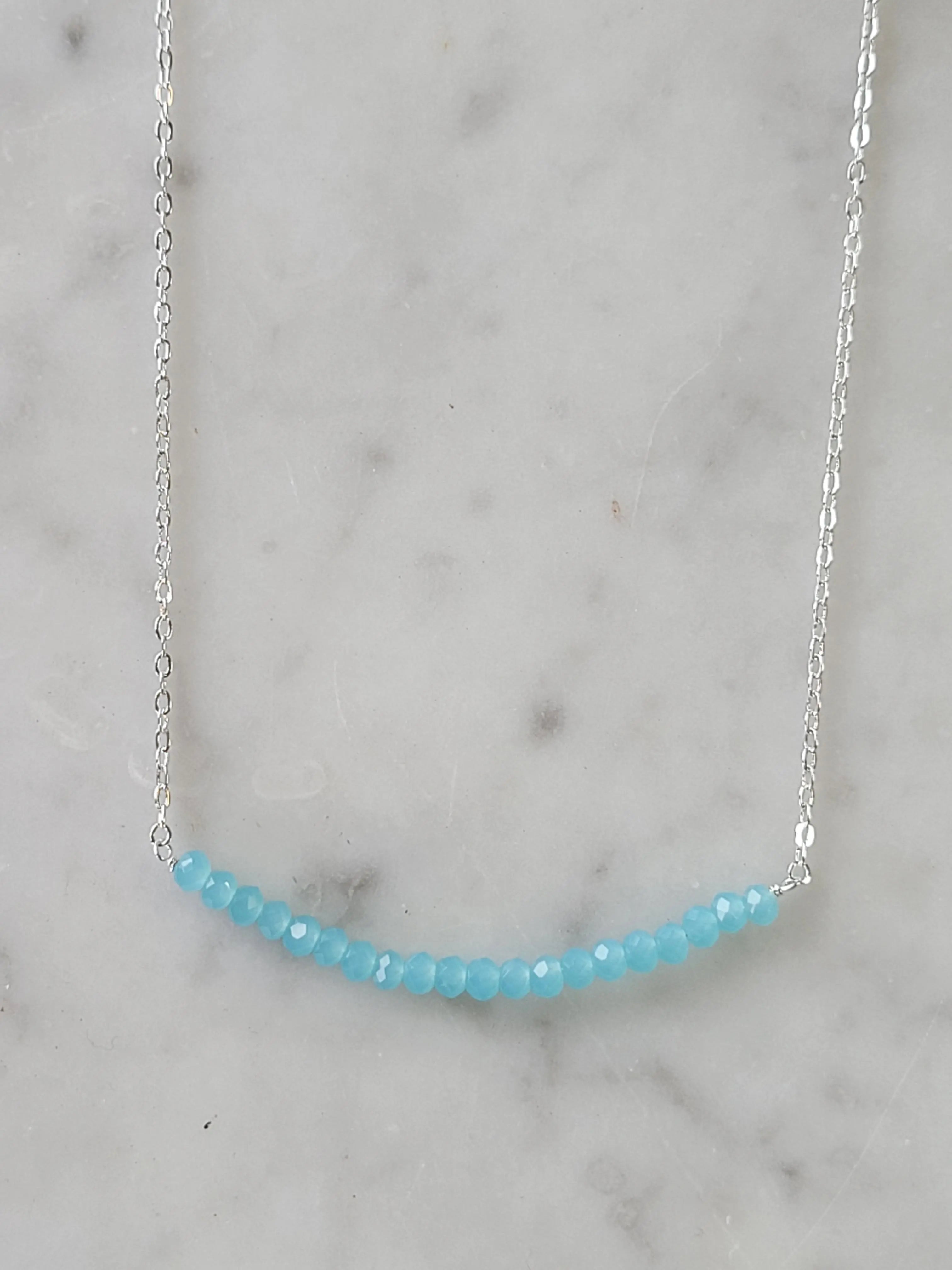 Michelle Bar Necklace in Chalcedony - USMJ0337 DC-A Blonde and Her Bag
