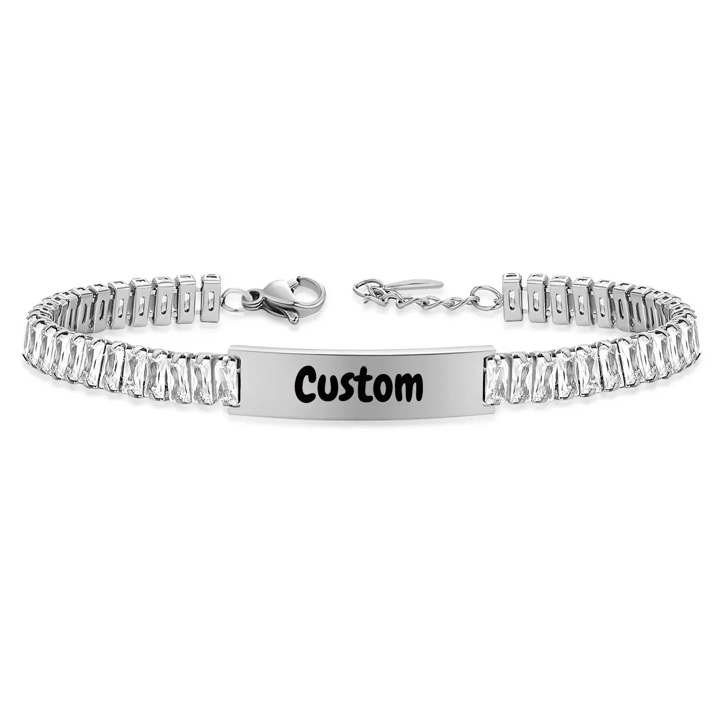 Unisex Bracelet Cubic Zirconia Laser Engraved Logo - USMK0233 AliExpress-Dropship